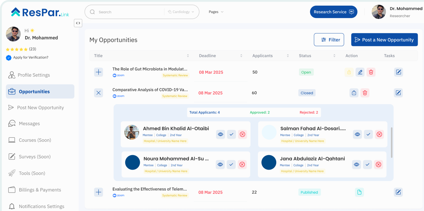 manage opportunities